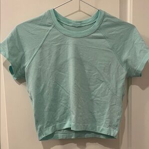 lululemon bright teal cropped swiftly tech tee